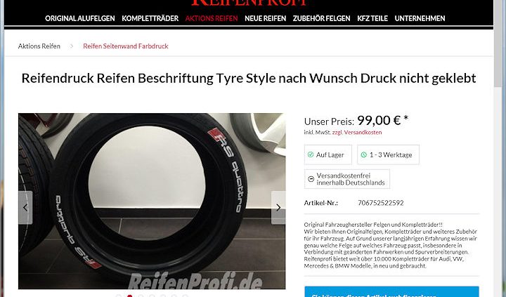 Firma Reifenprofi Bietet Bedrucken Von Reifen An Reifenpresse De