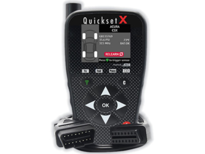Als Weiterentwicklung von ATEQs bisherigem „Quickset“-Modell ist „Quickset X“ ein Tool, um Fahrzeugsensoren zu scannen und das RDKS-System zurückzusetzen beim Wechsel beispielsweise von Winter- zurück auf Sommerräder (Bild: ATEQ)