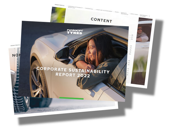 Seinen neuen und mehr als 50 Seiten umfassenden Corporate Sustainability Report 2022 stellt Nokian unter www.nokiantyres.com/company/sustainability zum Herunterladen bereit (Bild: Nokian Tyres)
