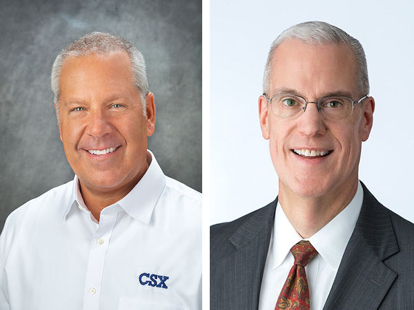 Joseph R. Hinrichs (links), Präsident & CEO der CSX Corporation, sowie Max H. Mitchell, Präsident & CEO der Crane Company, sind zwei der drei zusätzlichen Mitglieder in Goodyears nunmehr 15-köpfigen Board of Directors (Bilder: CSX Corporation, Crane Company)