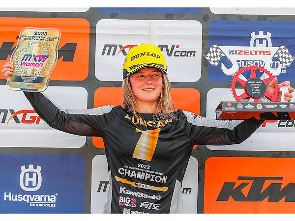 Für die Neuseeländerin Courtney Duncan ist es bereits der vierte Titelerfolg in fünf Jahren in der Motocross-WM der Frauen (Bild: Dunlop)