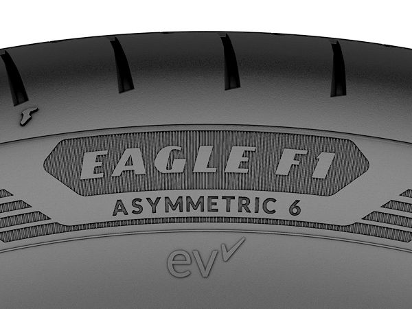 Ab Anfang 2024 will Goodyear alle seine neuen Reifen für den Ersatzmarkt mit einem EV-Logo auf der Seitenwand kennzeichnen (Bild: Goodyear)
