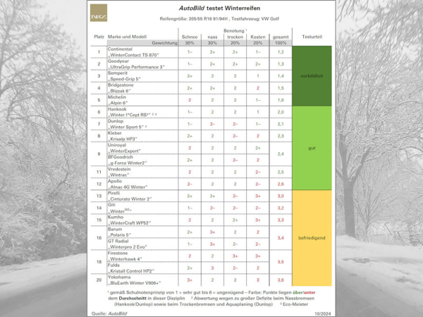 AutoBild-Winterreifentest