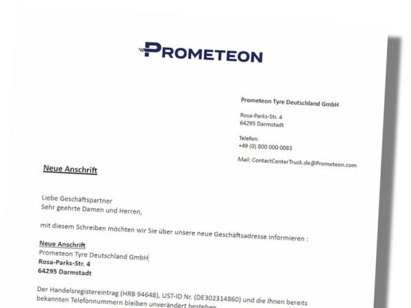 Bisher in der etwa acht Kilometer südöstlich von ihr gelegenen Gemeinde Roßdorf ansässig, hat die Prometeon Tyre Deutschland GmbH ihren Sitz in die nahe gelegene Wissenschaftsstadt Darmstadt verlegt (Bild: Prometeon)