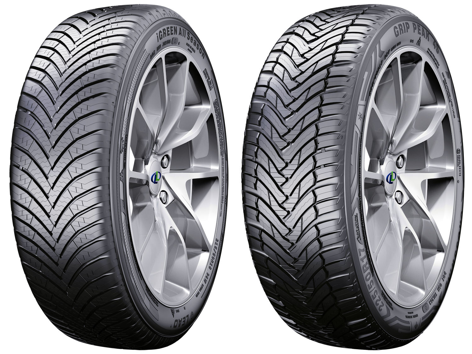 Shandong Linglong erweitert sein Ganzjahresreifenangebot für Europa und führt hierzulande weitere Größen des iGreen All Season seiner Zweitmarke Leao (links) sowie das Profil Grip Peak 4S seiner Marke Crosswind ein (Bilder: Shandong Linglong)